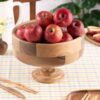 Présentoir de Service en Bois avec Formes Rondes et en Bol
