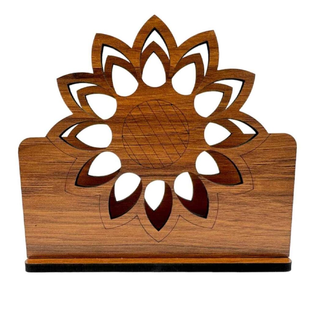 Porte-mouchoirs en bois – Idéal pour la décoration de la maison et du bureau avec design floral