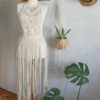 Robe macramé artisanale – Parfaite pour une promenade en bord de mer et un dîner au coucher du soleil