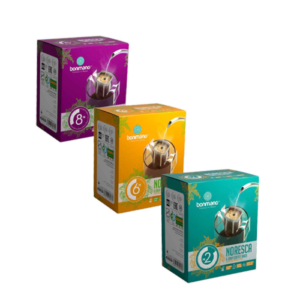 Café Drip 100% Arabica pour infusion à la maison | Mélange de Noresca Bonmano (3 Pack de 6)