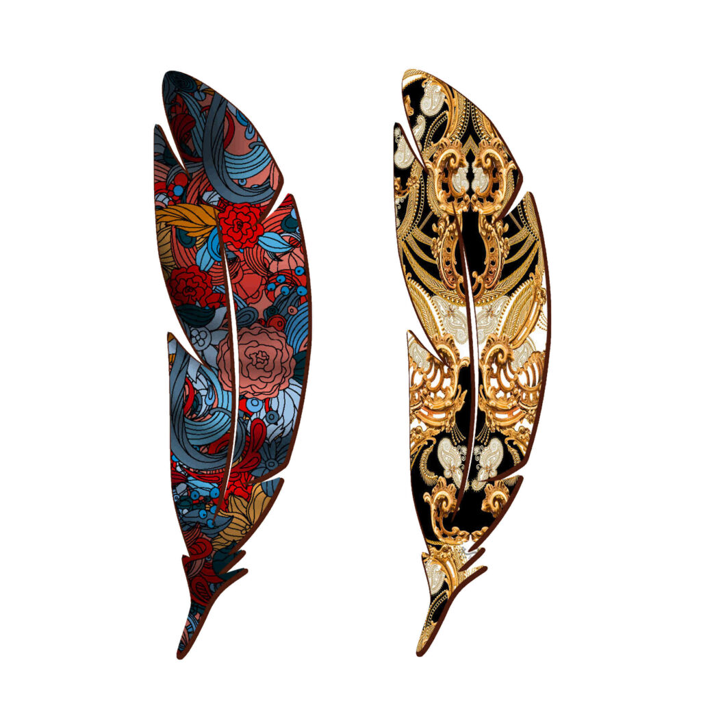 Marque-pages en bois artistique inspirés du style persan – Motif floral – Lot de 2