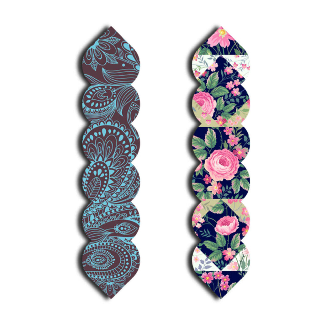 Marque-page en bois artistique inspiré du style persan – Motif floral & paisley