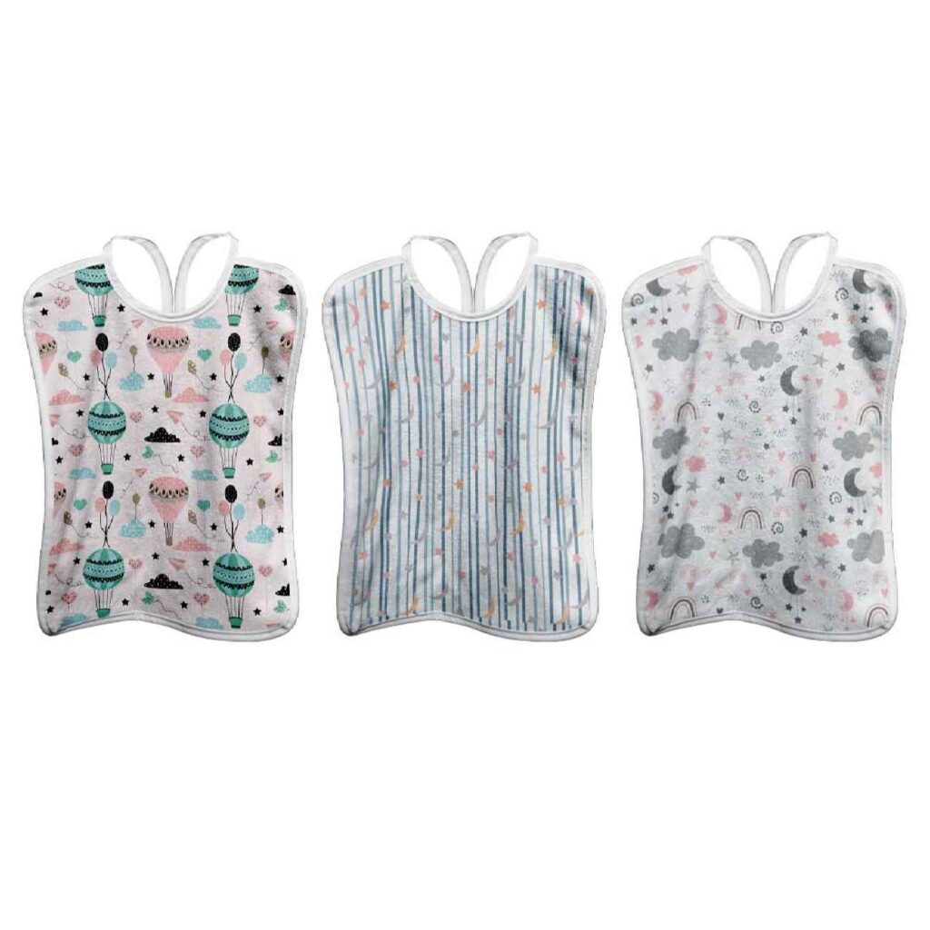Bavoir Bébé - Double Couche avec Doublure Imperméable - Lot de 3