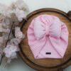 Turban pour bébé - Mignon et élégant, style nœud papillon rose, chaud et confortable