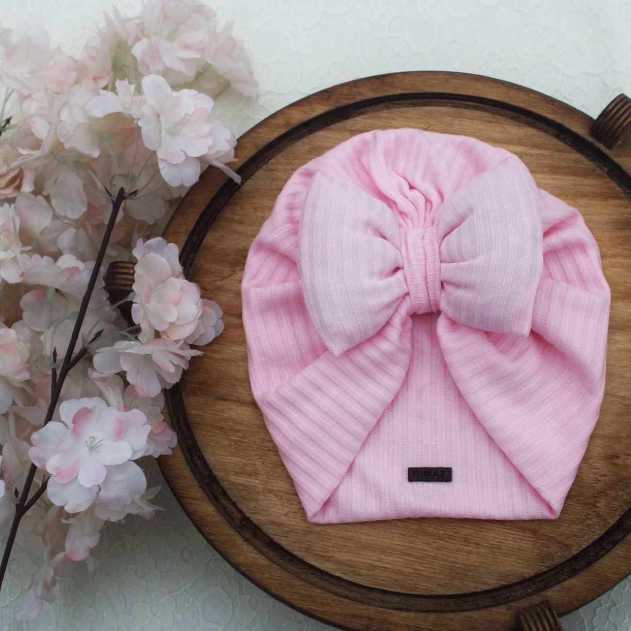 Turban pour bébé – Mignon et élégant, style nœud papillon rose, chaud et confortable