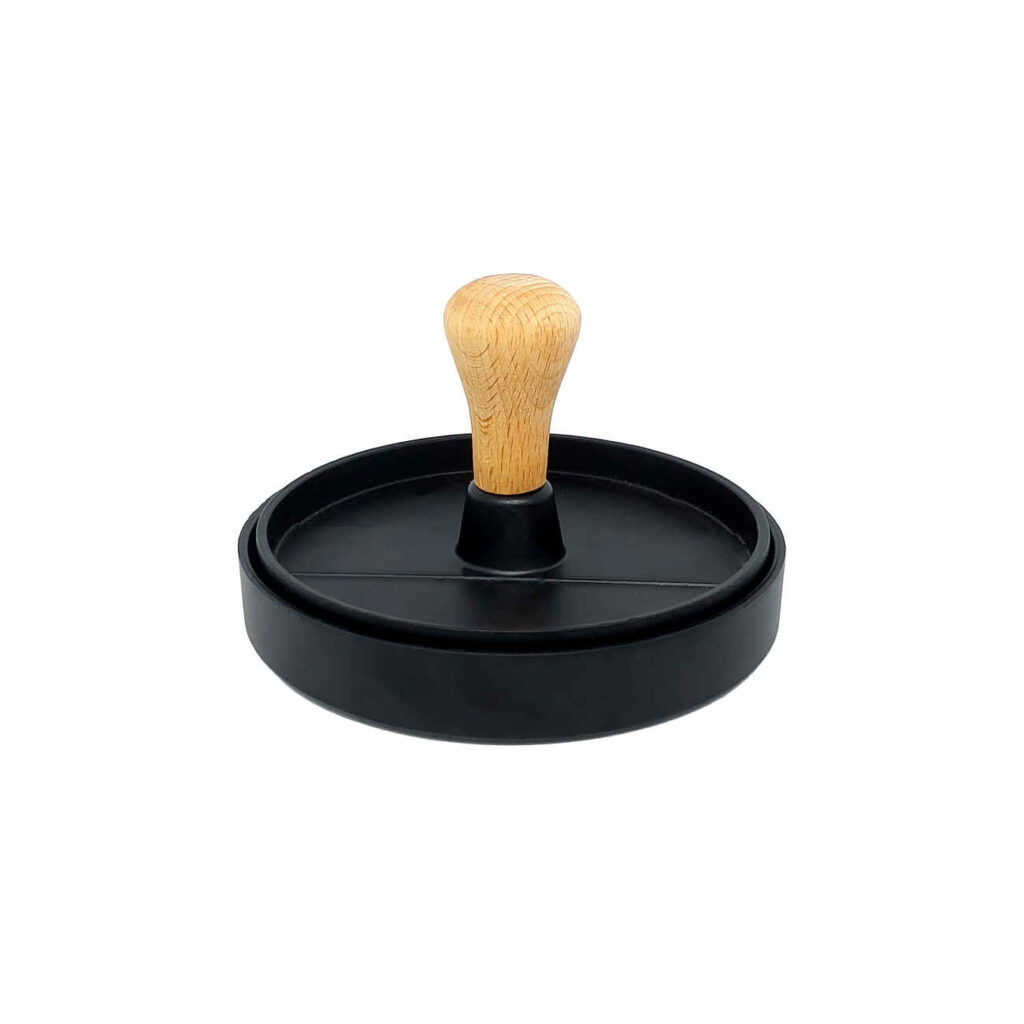 Presse Manuelle Métallique pour Shami Kebab et Burger - Manche en Bois | Noir