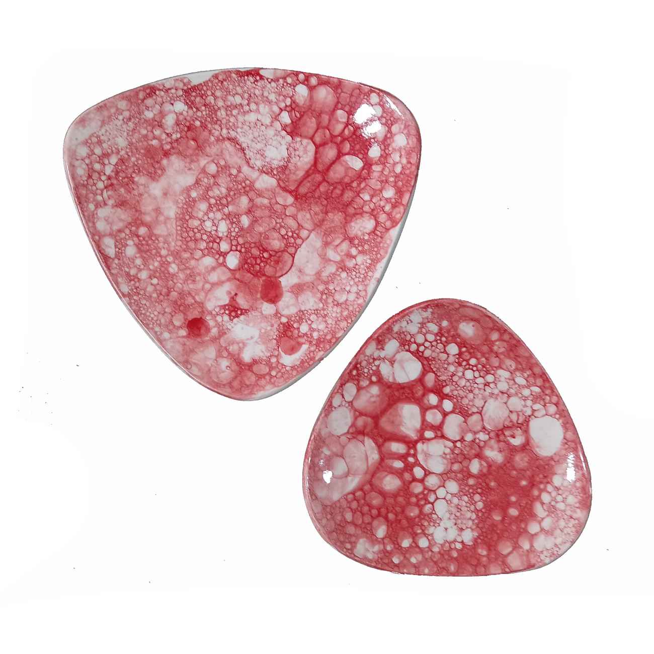 Assiette en céramique – Compatible lave-vaisselle avec bulles d’art et design abstrait moderne (Ensemble de 2)