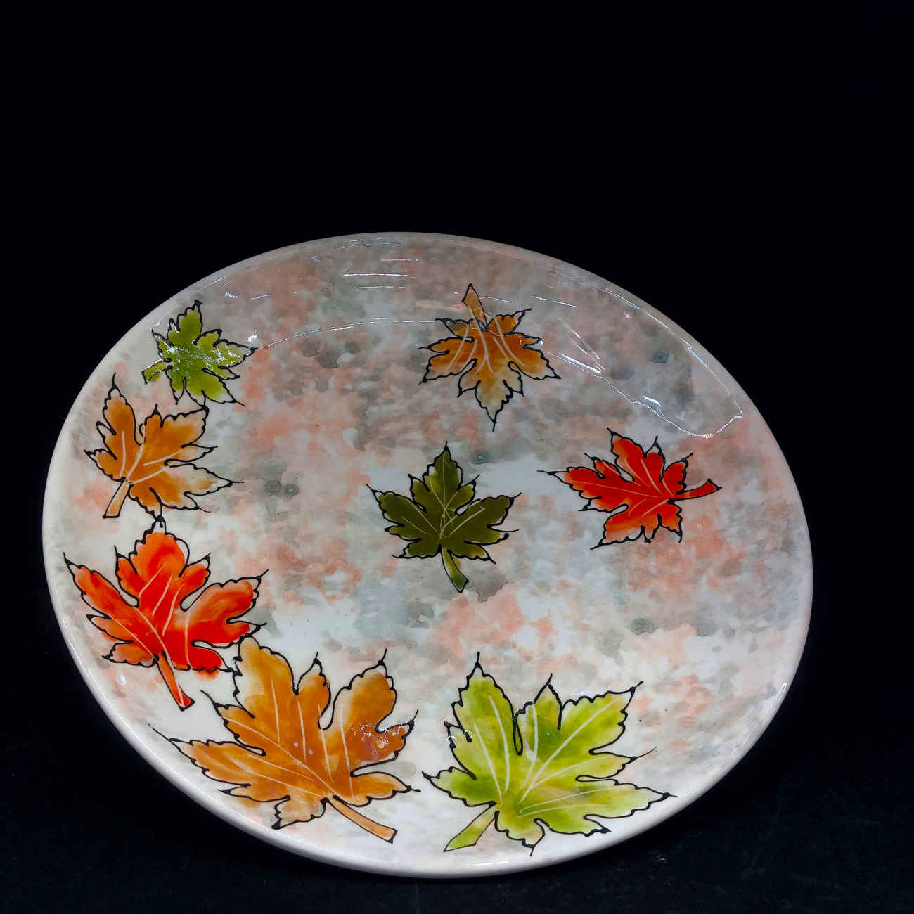 Assiette en céramique – Compatible micro-ondes et lave-vaisselle – Modèle Automne (Ensemble de 6)