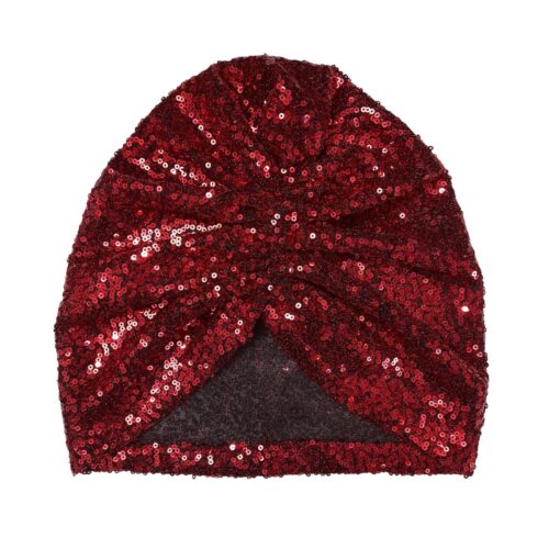 Turban pour Femme en Tissu Extensible Pailleté Chic et Stylé, Parfait pour Cérémonies et Fêtes