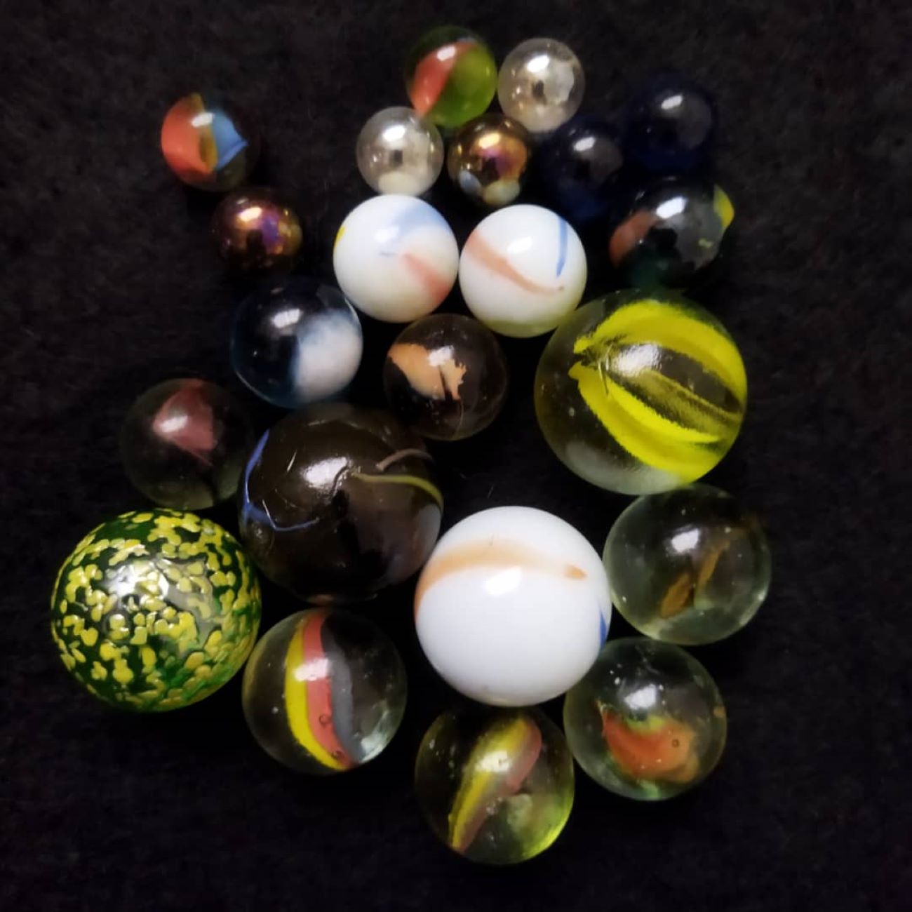 Billes en verre classiques – Jouet iranien nostalgique, lot de 40 pièces, couleurs et tailles variées