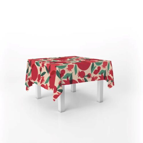 Nappe en velours adaptée pour Yalda avec design de grenade