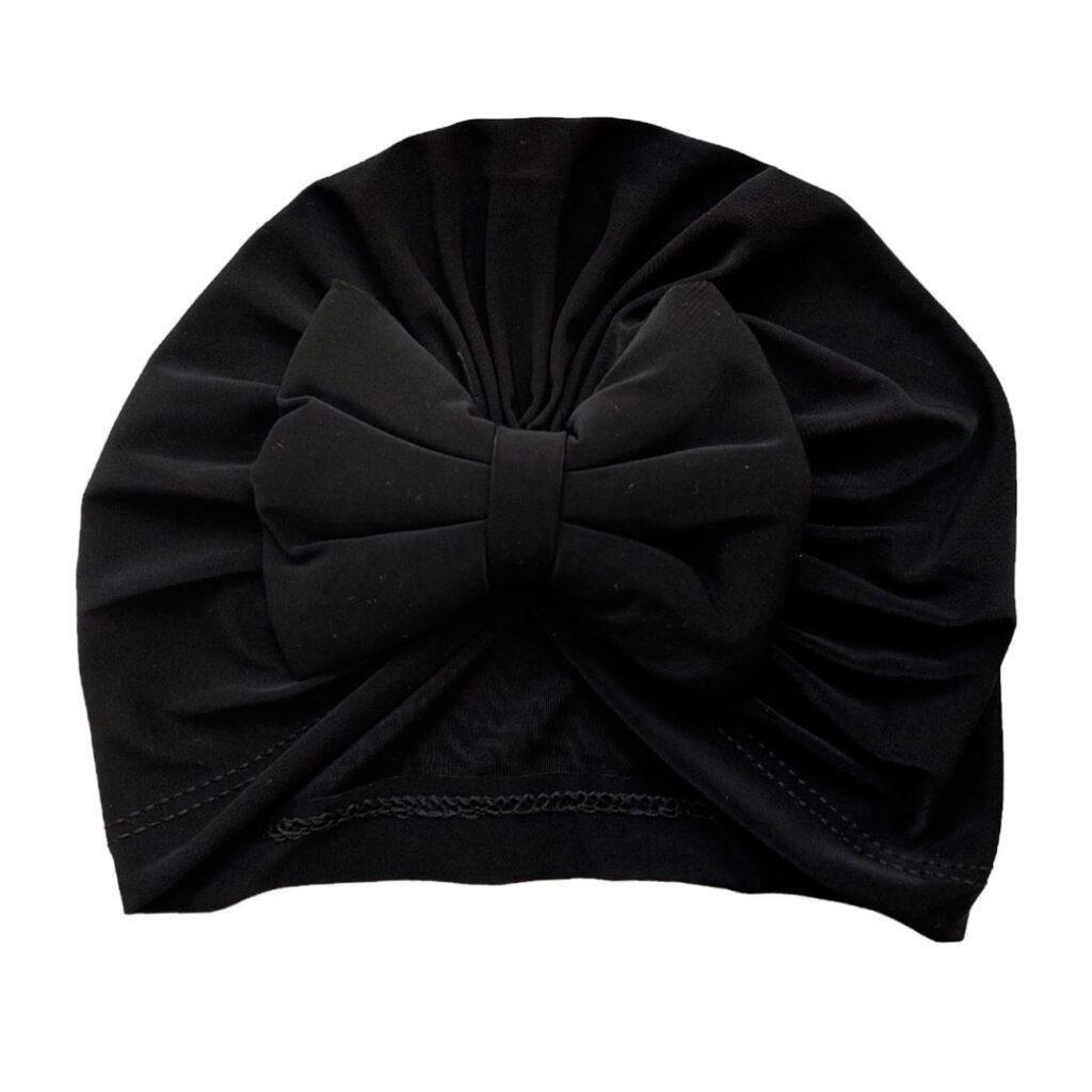 Turban bébé mignon et élégant avec nœud papillon noir - Doux et chaud pour protéger bébé