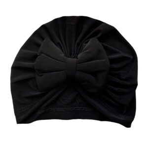 Turban bébé mignon et élégant avec nœud papillon noir – Doux et chaud pour protéger bébé