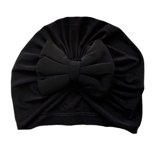Turban bébé mignon et élégant avec nœud papillon noir – Doux et chaud pour protéger bébé