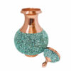 Bouteille décorative en cuivre - Artisanat persan avec design distinctif en incrustation de turquoise