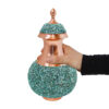 Bouteille décorative en cuivre - Artisanat persan avec design distinctif en incrustation de turquoise