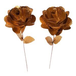 Fleur en Cuivre Rose Artisanale – Idéale pour Cadeaux et Décoration de Maison – Art Floral (x10)