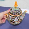 Théière décorative en poterie avec émail Minakari motif paisley – Modèle traditionnel