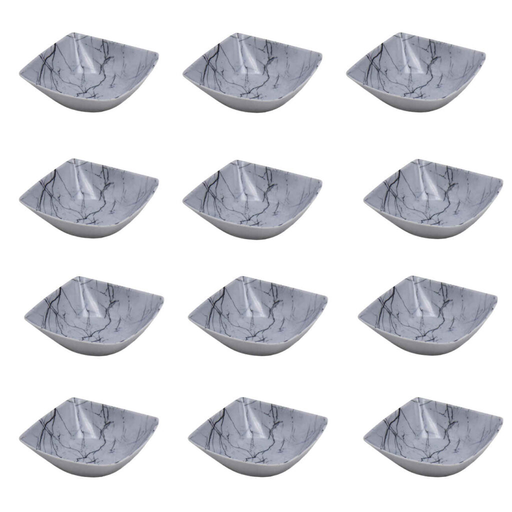 Bol en Mélamine Durable - Pour Servir le Yaourt, Soupe, Ash, Salades et Pâtes (Ensemble de 12)