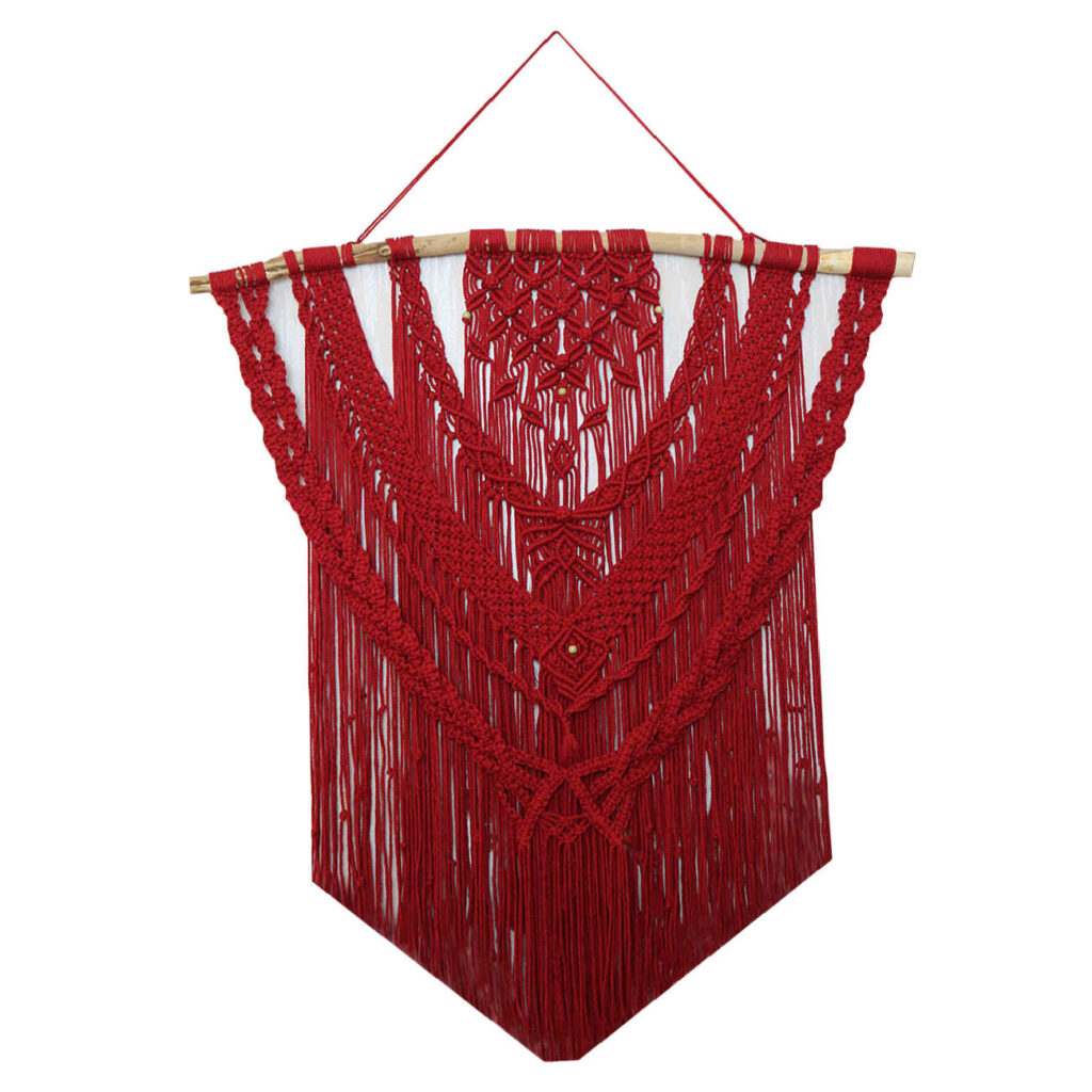 Suspension Murale Élégante en Macramé – Charme Bohème dans Chaque Nœud