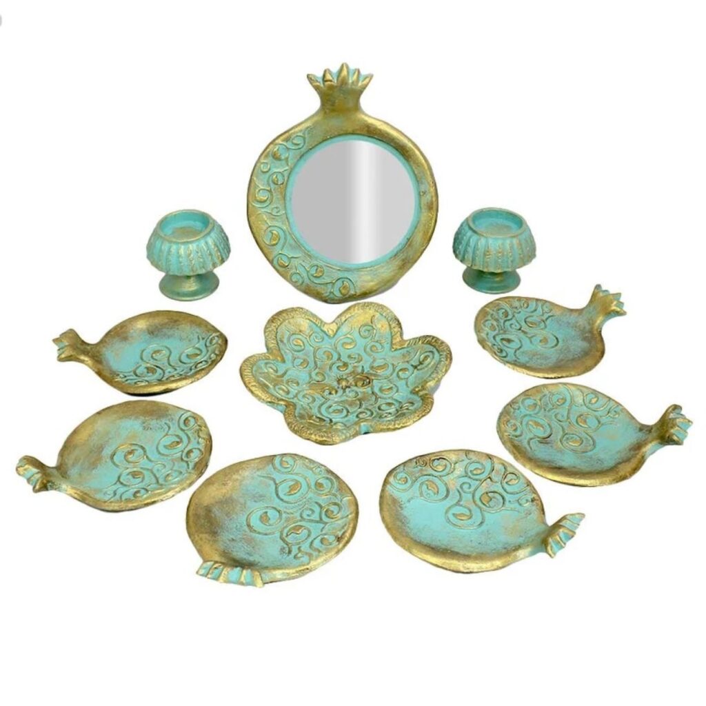 Haft-Seen pour le Nouvel An Persan – Motif grenade (set de 10)