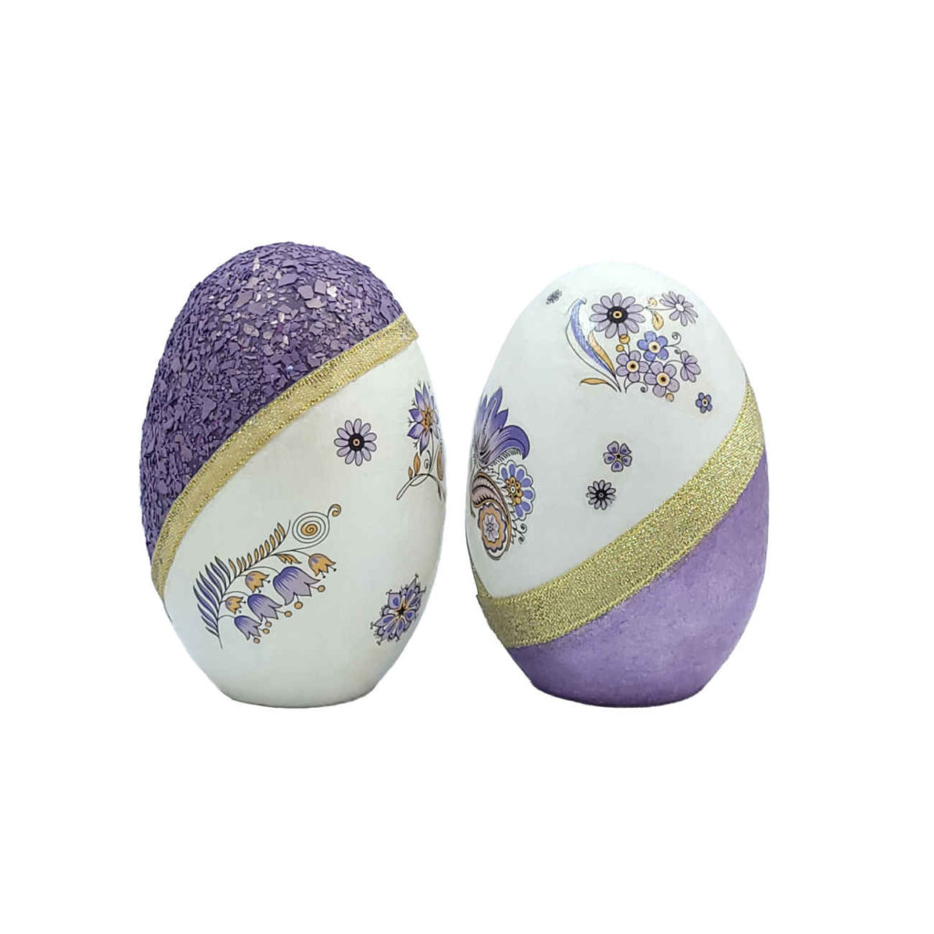 Œuf peint Haft-Seen pour Norouz iranien – Motif floral (pack de 2)