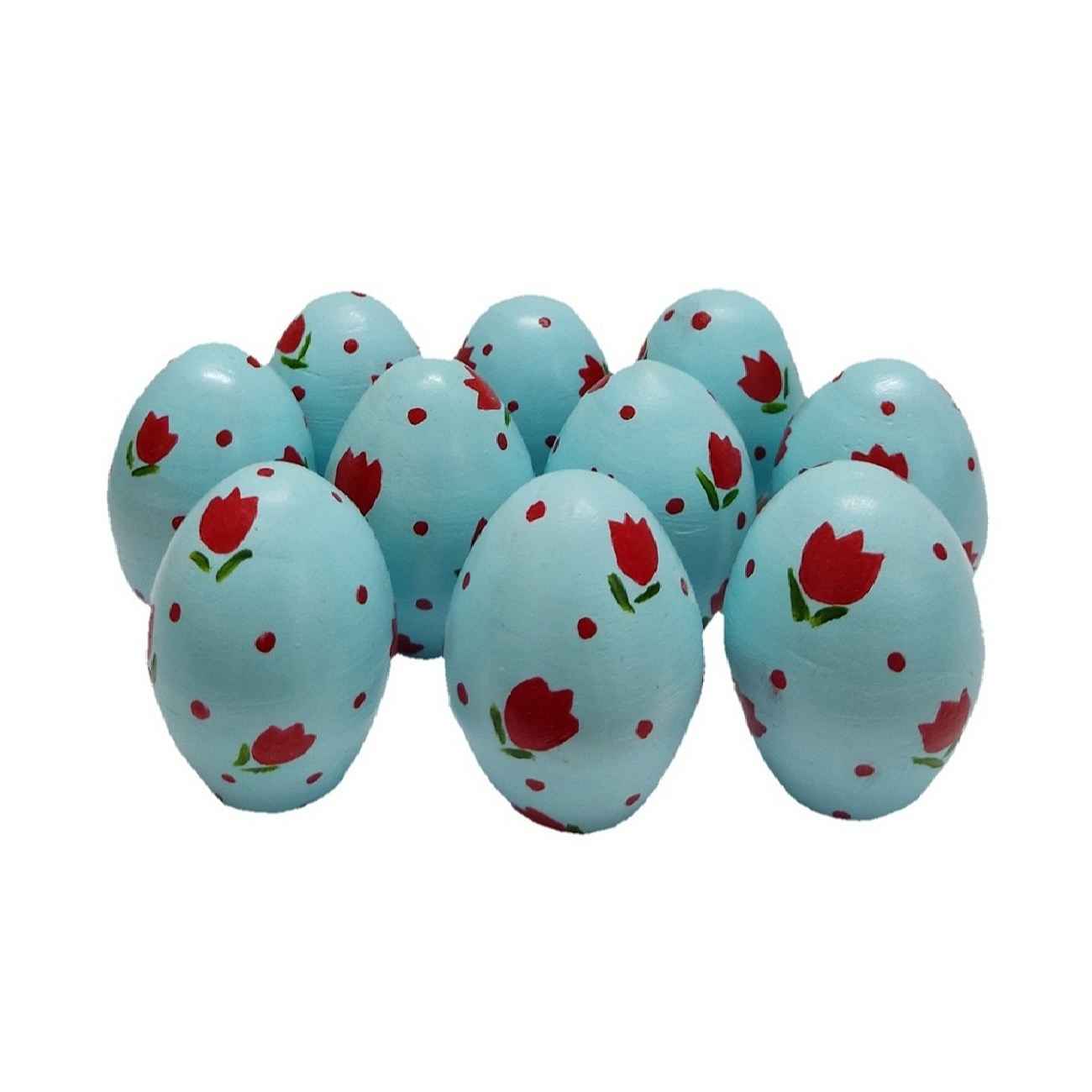 Œuf peint Haft-Seen pour Norouz iranien – Motif tulipe (pack de 10)