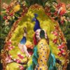 Tapis persan figuratif noué à la main de Tabriz représentant de magnifiques paons