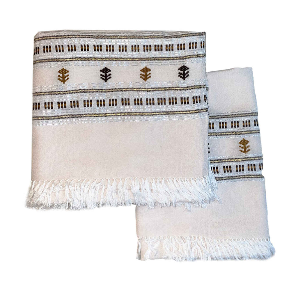 Peignoir persan artisanal en pur coton 100 % — idéal pour un style traditionnel (x2)