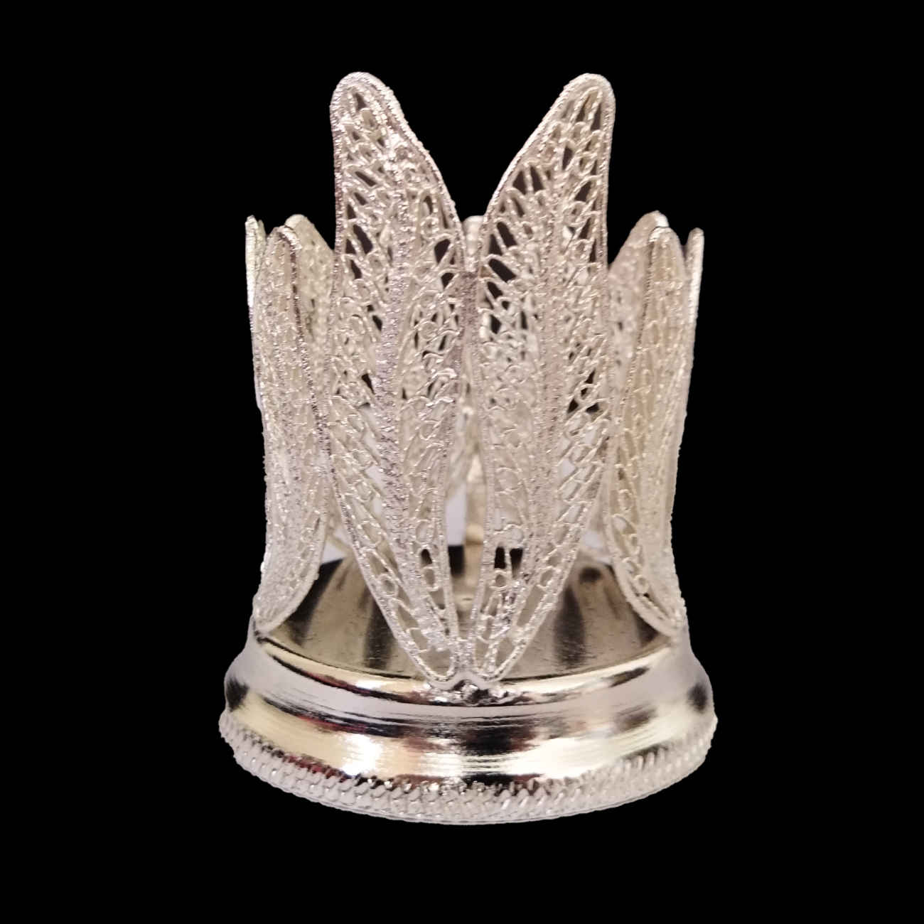 Service à thé et à café persan en filigrane argenté, fait main – ensemble de 7 pièces.