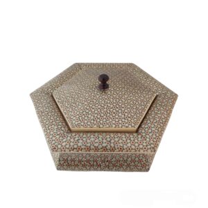 Coupelle à Bonbons Khatam Kari en Bois – Pour les Amateurs de Café et de Thé avec Motif Géométrique