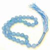Chapelet islamique en agate bleue avec 33 perles