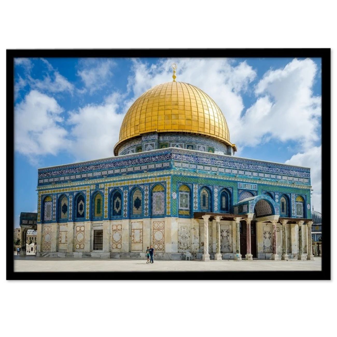 Art sur toile islamique - Cadre illuminé de la mosquée Al-Aqsa avec LED complète