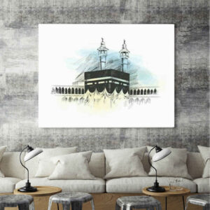 Art islamique sur tableau monté de la Kaaba – Parfait pour un cadeau et une décoration