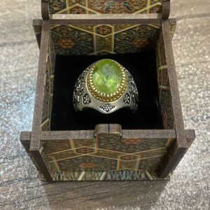 Bague en argent perle d’Islam pour hommes avec calligraphie Ya Hussain
