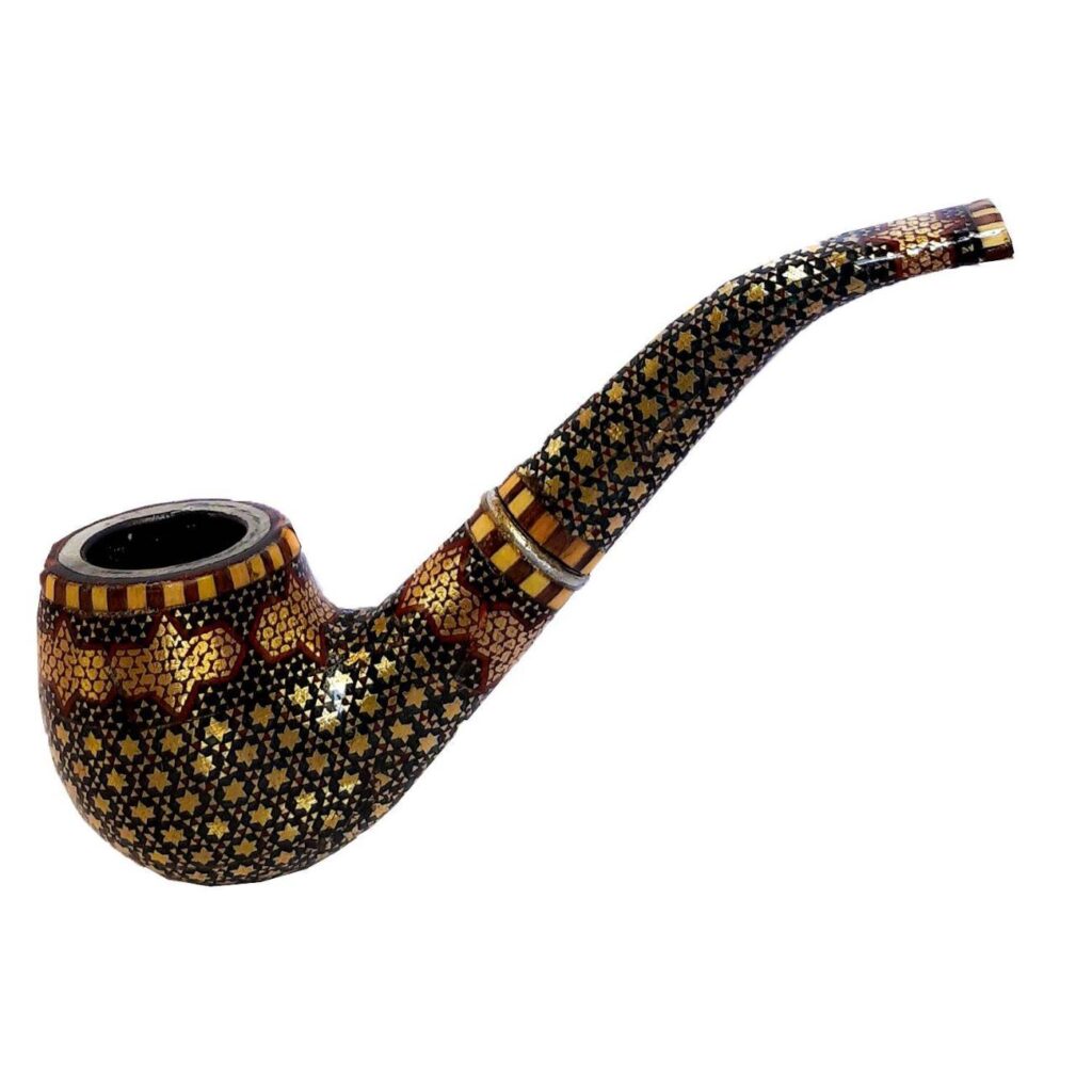 Pipe de fumer Khatam Kari de haute qualité - Design traditionnel fait main