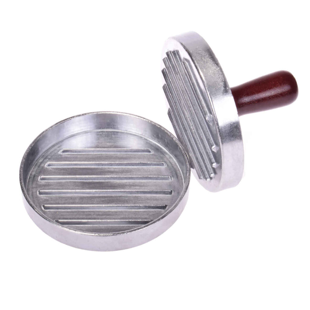 Presse Manuelle pour Shami Kebab et Burger - en Aluminium et Manche en Bois