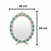 Ensemble miroir et bougeoirs en cuivre avec turquoise incrustée – Gravure argentée