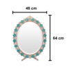 Ensemble miroir et bougeoirs en cuivre avec turquoise incrustée – Idéal pour la décoration