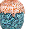 Ensemble miroir et bougeoirs en cuivre avec turquoise incrustée – Idéal pour la décoration
