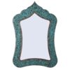 Ensemble miroir et bougeoirs en cuivre avec turquoise incrustée – Parfait pour la décoration intérieure
