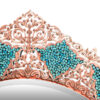 Ensemble miroir et bougeoirs en cuivre avec turquoise incrustée – Idéal pour la décoration