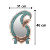 Ensemble miroir et bougeoirs en cuivre avec turquoise incrustée – Motifs floraux et cachemire