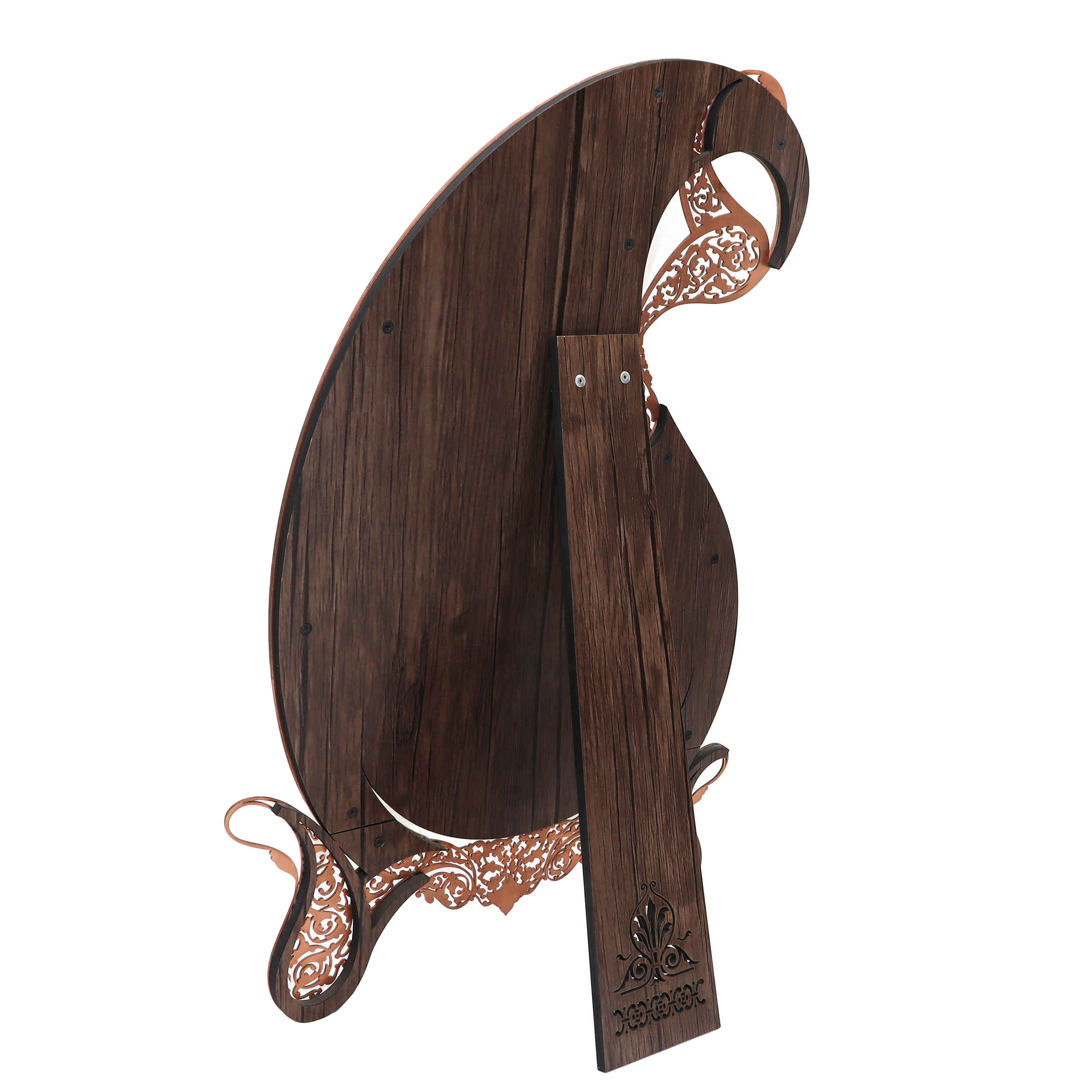 Ensemble miroir et bougeoirs en cuivre avec turquoise incrustée – Motif cachemire