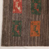 Tapis Gabbeh persan en laine tissé à la main dans le Fars, motifs animaux marron