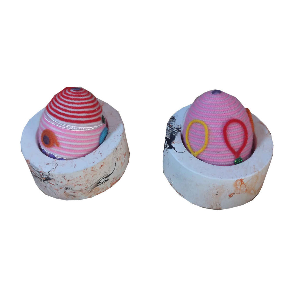 Œufs Haft-Seen persans pour Norouz – Modèle spirale (pack de 4)