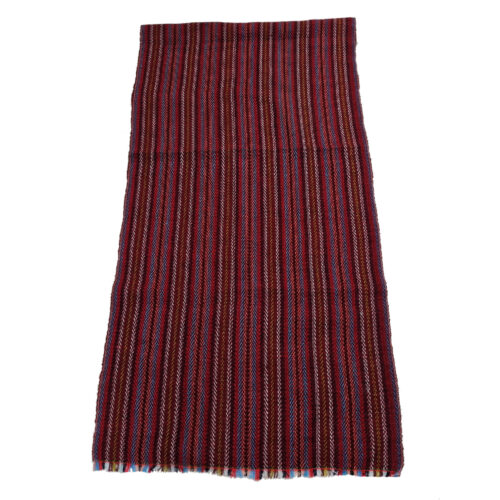 Tapis Jajim persan tissé à plat à Arak, rayé traditionnel cramoisi