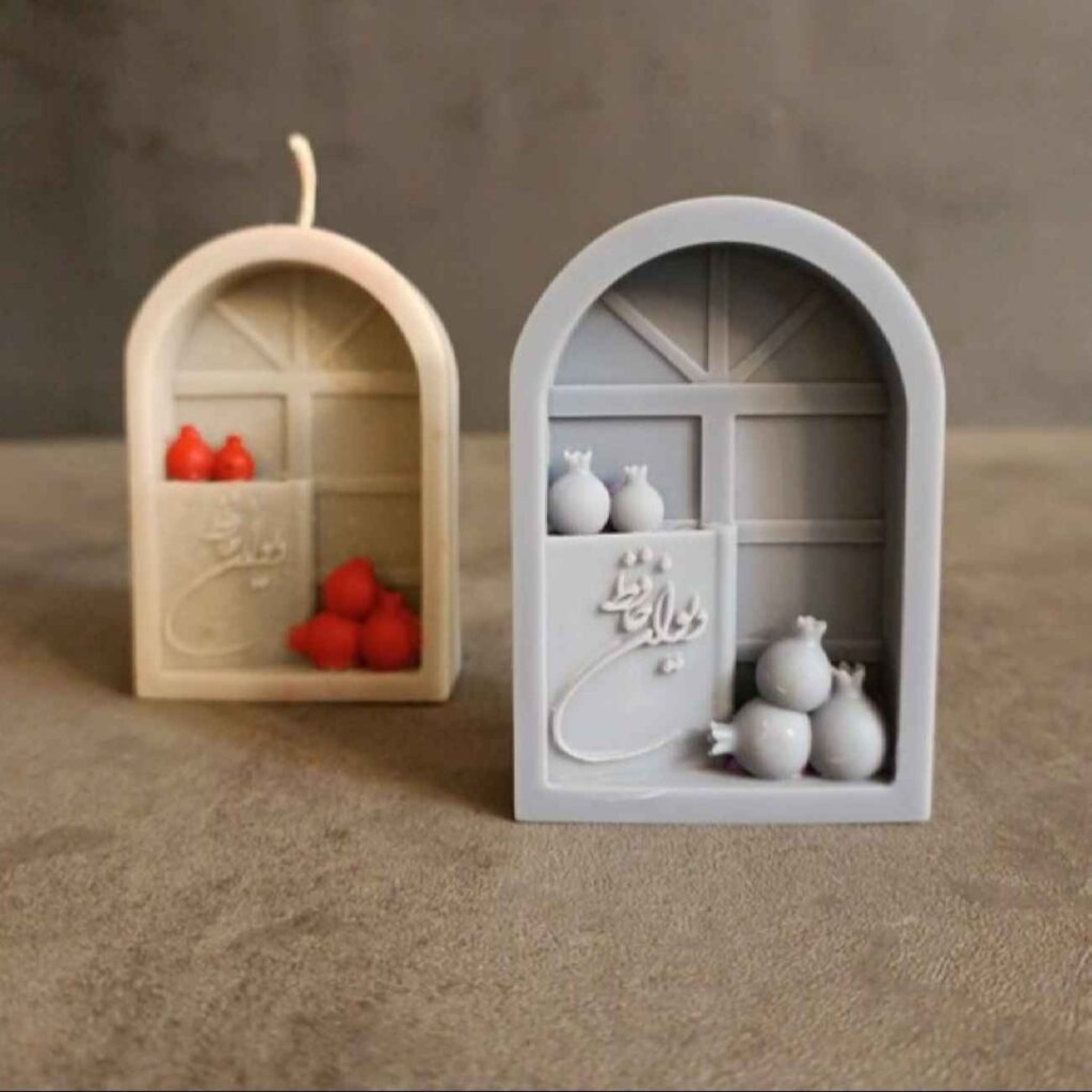 Bougie à thème grenade – Un ajout festif à votre décoration Haft-Sin (x2)