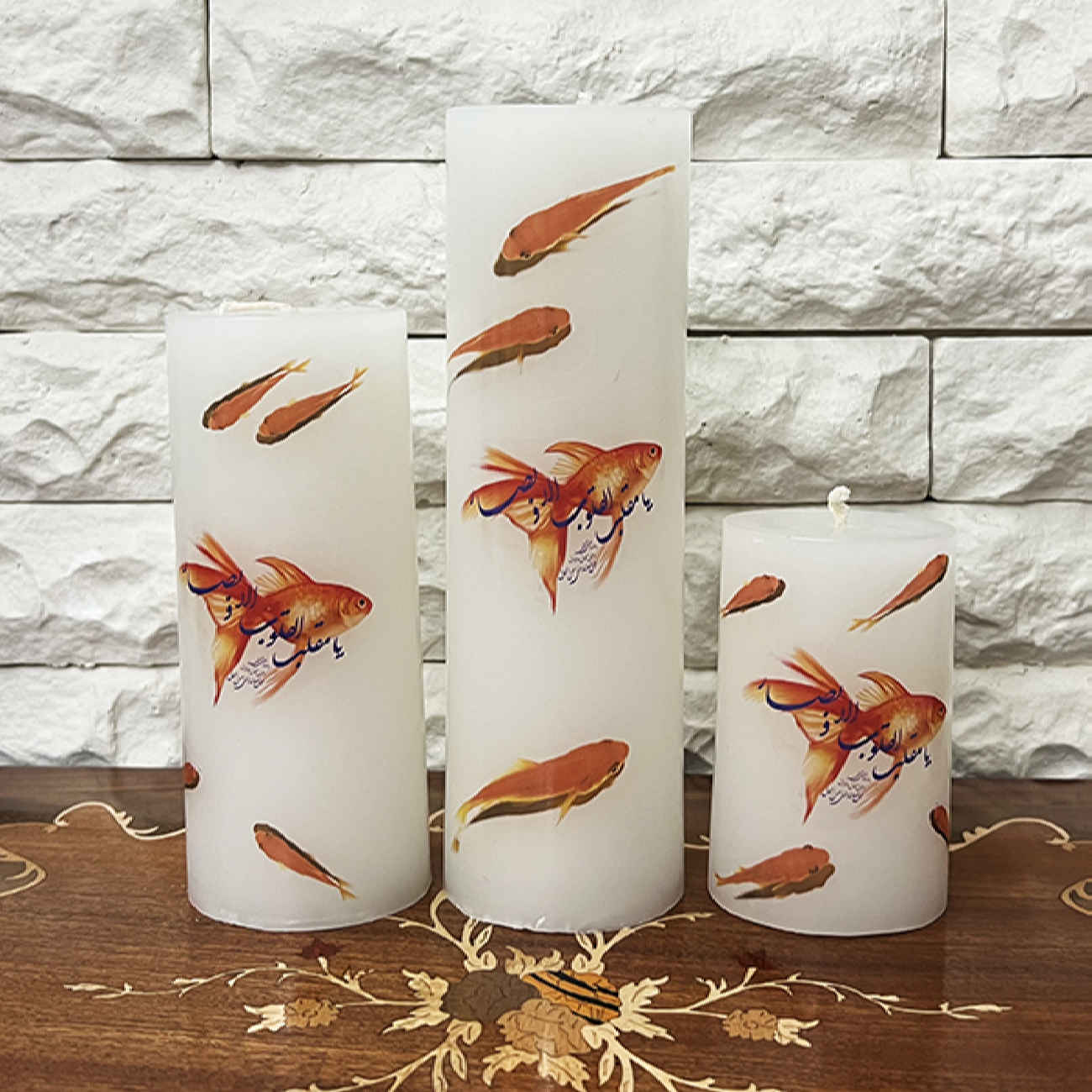 Bougie Nowruz – Design Ya Moghaleb Al Gholub pour la présentation Haft-Sin (x3)