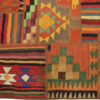 Tapis Kilim Persan Patchwork Tissé à la Main Géométrique Orange